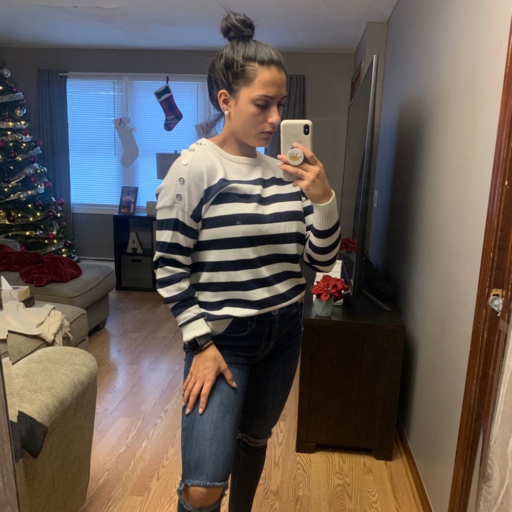 Tommy Hilfiger white abs core stripe sweater